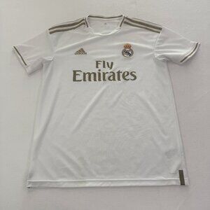 Adidas Real Madrid 2019/2020 Home Jersey Men's Size Medium White Gold